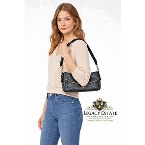 Kate Spade Black Pebbled Leather Cobble Hill Devin Satchel Shoulder Bag